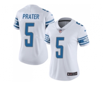 Women's Nike Detroit Lions #5 Matt Prater White Stitched NFL Limited Jersey