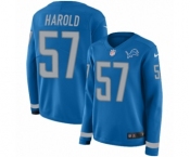 Women's Nike Detroit Lions #57 Eli Harold Limited Blue Therma Long Sleeve NFL Jersey