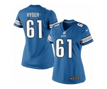 Women's Nike Detroit Lions #61 Kerry Hyder Limited Light Blue Team Color NFL Jersey