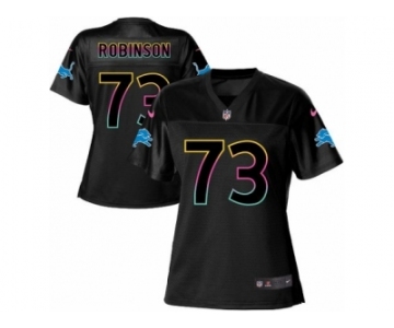 Women's Nike Detroit Lions #73 Greg Robinson Game Black Fashion NFL Jersey