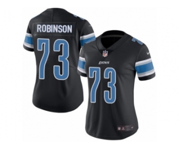 Women's Nike Detroit Lions #73 Greg Robinson Limited Black Rush NFL Jersey