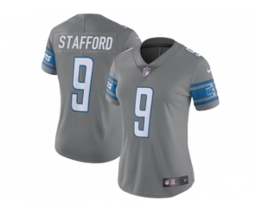 Women's Nike Detroit Lions #9 Matthew Stafford Gray Stitched NFL Limited Rush Jersey
