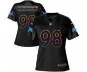 Women's Nike Detroit Lions #98 Damon Harrison Game Black Fashion NFL Jersey