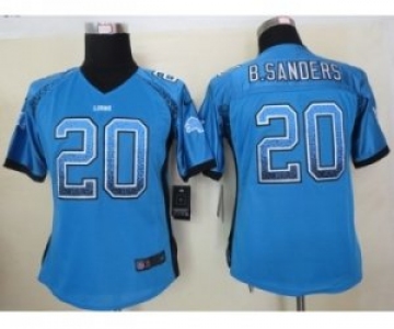 nike women nfl jersey detroit lions #20 sanders blue[nike drift fashion]