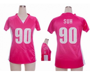 nike women nfl jersey detroit lions #90 ndamukong suh pink[draft him ii top]