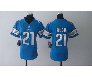 nike women nfl jerseys detroit lions #21 bush blue[nike]