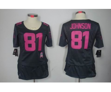nike women nfl jerseys detroit lions #81 calvin johnson dk.grey[breast cancer awareness]