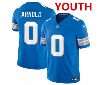 Youth Detroit Lions #0 Terrion Arnold Blue 2024 Draft F.U.S.E. Vapor Untouchable Limited Football Stitched Jersey