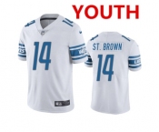 Youth Detroit Lions #14 mon-Ra St. Brown White Vapor Untouchable Limited Stitched Jersey