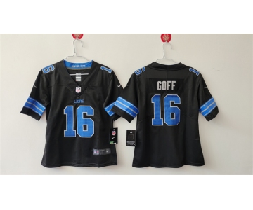 Youth Detroit Lions #16 Jared Goff Black 2024 F.U.S.E. Vapor Limited Stitched Jersey