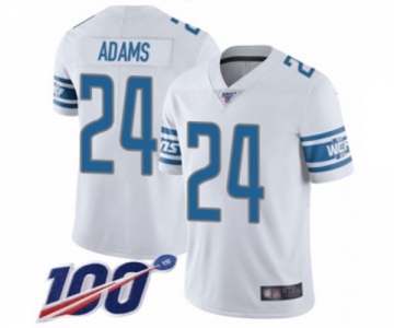 Youth Detroit Lions #24 Andrew Adams White Vapor Untouchable Limited Player 100th Season Football Jersey
