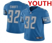 Youth Detroit Lions #32 DAndre Swift 2021 Blue Vapor Untouchable Limited Stitched Jersey