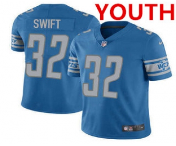 Youth Detroit Lions #32 DAndre Swift 2021 Blue Vapor Untouchable Limited Stitched Jersey
