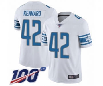 Youth Detroit Lions #42 Devon Kennard White Vapor Untouchable Limited Player 100th Season Football Jersey