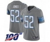 Youth Detroit Lions #52 Christian Jones Limited Steel Rush Vapor Untouchable 100th Season Football Jersey