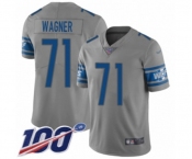 Youth Detroit Lions #71 Ricky Wagner Limited Gray Inverted Legend 100th Season Football Jersey