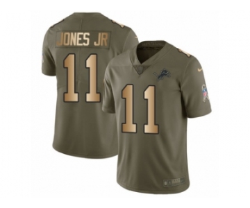 Youth Nike Detroit Lions #11 Marvin Jones Jr Limited Olive Gold Salute to Service NFL Jersey