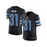 Youth Nike Detroit Lions #31 Rafael Bush Limited Black Rush NFL Jersey