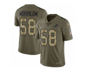Youth Nike Detroit Lions #58 Paul Worrilow Limited Olive Camo Salute to Service NFL Jersey