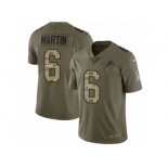 Youth Nike Detroit Lions #6 Sam Martin Limited Olive Camo Salute to Service NFL Jersey