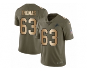Youth Nike Detroit Lions #63 Brandon Thomas Limited Olive Gold Salute to Service NFL Jersey