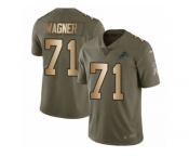 Youth Nike Detroit Lions #71 Ricky Wagner Limited Olive Gold Salute to Service NFL Jersey