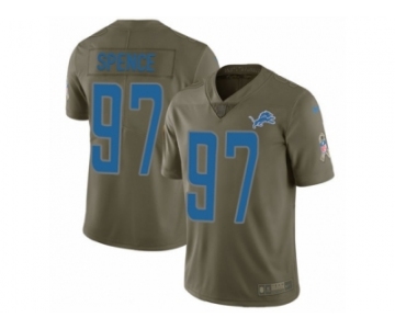 Youth Nike Detroit Lions #97 Akeem Spence Limited Olive 2017 Salute to Service NFL Jersey