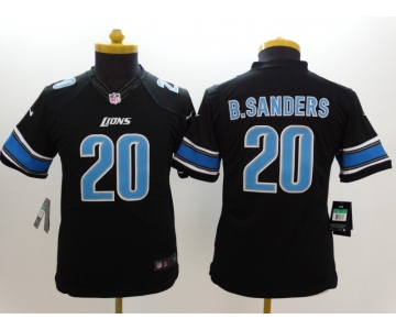 nike youth nfl jersey detroit lions #20 b.sanders black[nike]