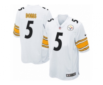 Men Nike Pittsburgh Steelers #5 Joshua Dobbs Game White NFL Jersey