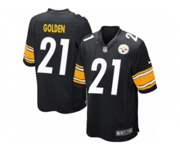 Men's Nike Pittsburgh Steelers #21 Robert Golden Game Black Team Color NFL Jersey