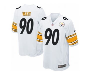 Men's Nike Pittsburgh Steelers #90 T.J. Watt Game White NFL Jersey