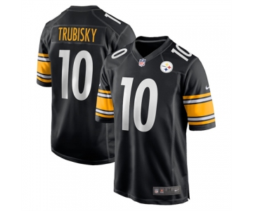 Men's Pittsburgh Steelers #10 Mitchell Trubisky Black Game Team Color NFL Jersey