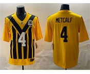 Men's Pittsburgh Steelers #4 DK Metcalf Gold 1933 Throwback Alternate Football Stitched Game Jersey