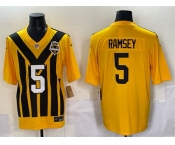 Men's Pittsburgh Steelers #5 Jalen Ramsey Gold 1933 Throwback Alternate Football Stitched Game Jersey