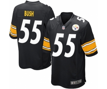 Men's Pittsburgh Steelers #55 Devin Bush Game Black Team Color Football Jersey