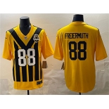 Men's Pittsburgh Steelers #88 Pat Freiermuth Gold 1933 Throwback Alternate Football Stitched Game Jersey