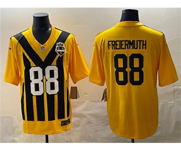 Men's Pittsburgh Steelers #88 Pat Freiermuth Gold 1933 Throwback Alternate Football Stitched Game Jersey