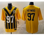 Men's Pittsburgh Steelers #97 Cameron Heyward Gold 1933 Throwback Alternate Football Stitched Game Jersey