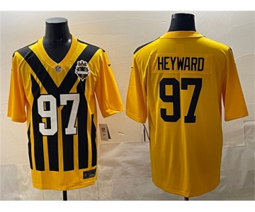 Men's Pittsburgh Steelers #97 Cameron Heyward Gold 1933 Throwback Alternate Football Stitched Game Jersey