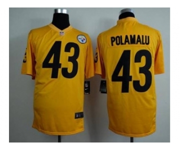 nike nfl jerseys pittsburgh steelers #43 troy polamalu yellow[game]