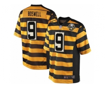 Men Nike Pittsburgh Steelers #9 Chris Boswell Elite Yellow Black Alternate 80TH Anniversary Throwback NFL Jersey