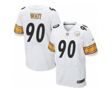 Men's Nike Pittsburgh Steelers #90 T. J. Watt Elite White NFL Jersey