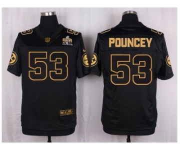 Nike Pittsburgh Steelers #53 Maurkice Pouncey Black Pro Line Gold Collection Jersey[Elite]