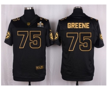 Nike Pittsburgh Steelers #75 Joe Greene Black Pro Line Gold Collection Jersey[Elite]