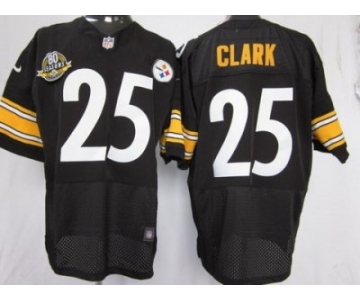 nike nfl jerseys pittsburgh steelers #25 clark black(Elite 80 anniversary patch)