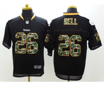 nike nfl jerseys pittsburgh steelers #26 bell black[Elite Camo Fashion]