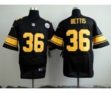 nike nfl jerseys pittsburgh steelers #36 bettis white[Elite][number golden]