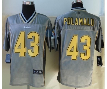 nike nfl jerseys pittsburgh steelers #43 troy polamalu grey[Elite vapor]
