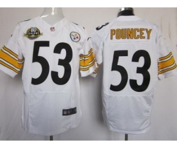 nike nfl jerseys pittsburgh steelers #53 pouncey white(Elite 80 anniversary patch)