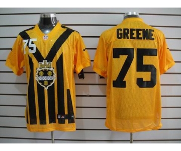 nike nfl jerseys pittsburgh steelers #75 greene throwback yellow-black 1933
